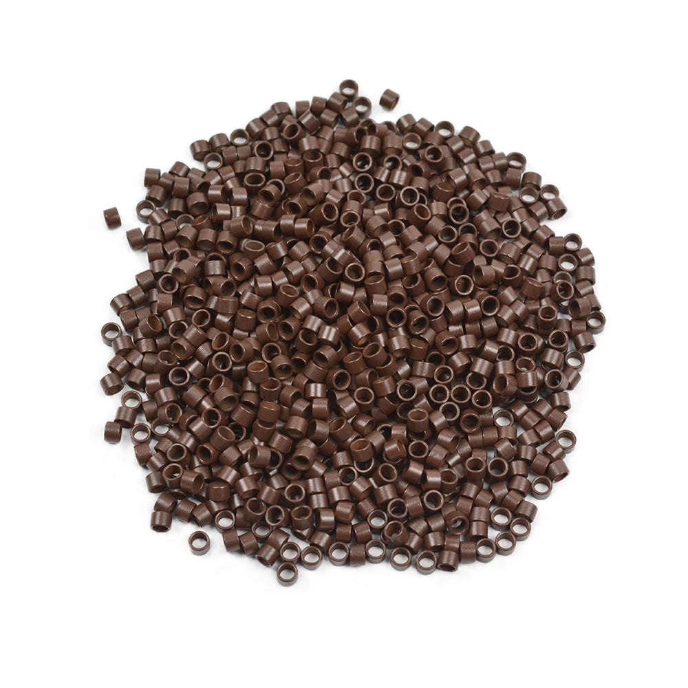 1000 Pcs 4.0X2.8X2.8mm Micro Rings/Links/ Beads for Hair Extension Plain Weave Without silicone 7 Colors Hair Extensions Tools