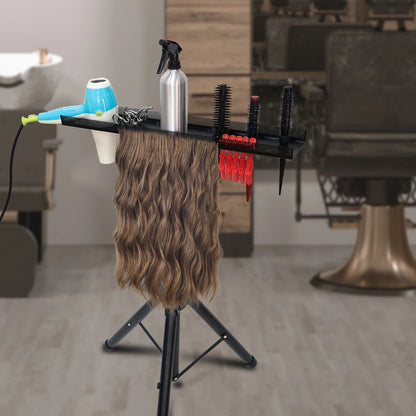 Gaurash Beauty Supply hair extensions rack holder for salon display, featuring a professional wig and hair extensions stand with multiple hooks.