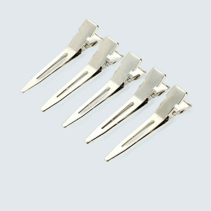 Over 50pcs/Pack Hairdressing Salon Hair Tools Silver Flat Metal Single Prong Alligator Hair Clips Barrette DIY Hairpin Accessory