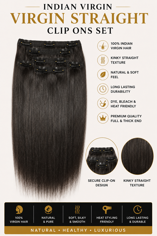 Straight Human Hair Clip-Ins