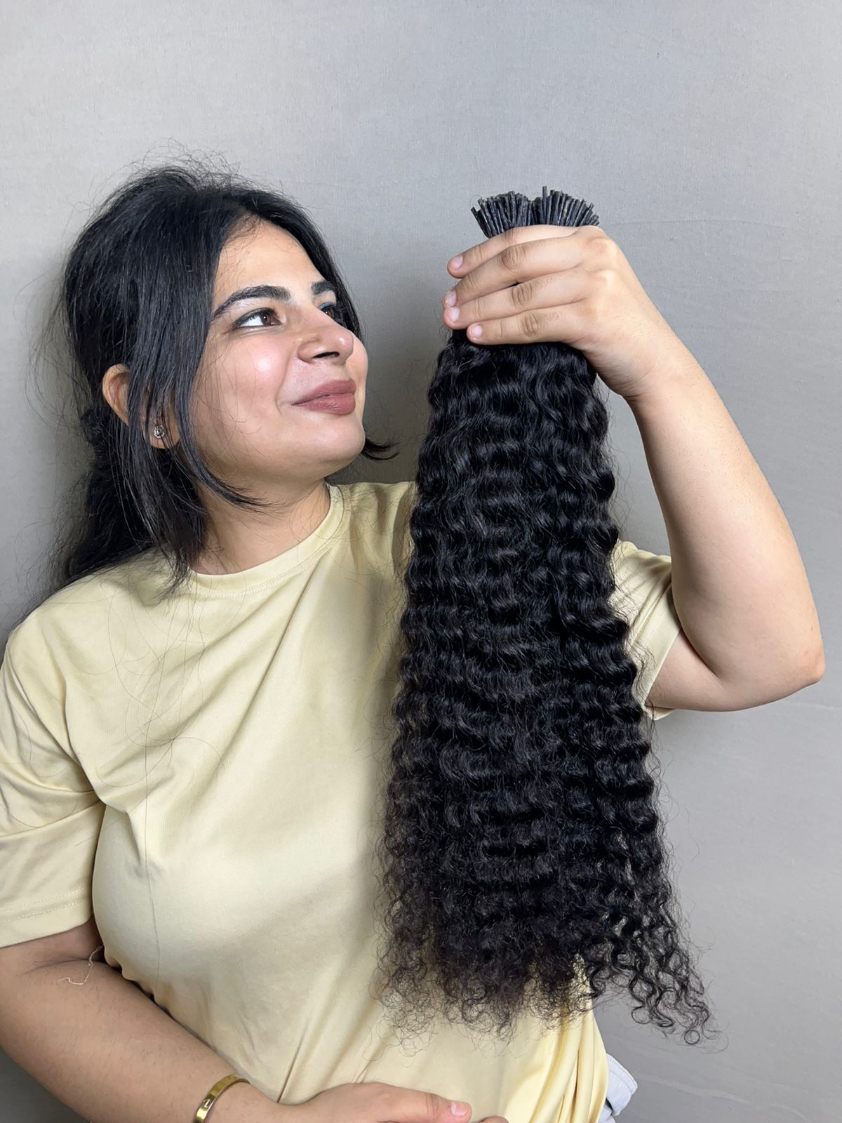 Indian Virgin Curly I-Tip Keratin Hair Extensions – 100% Human Hair