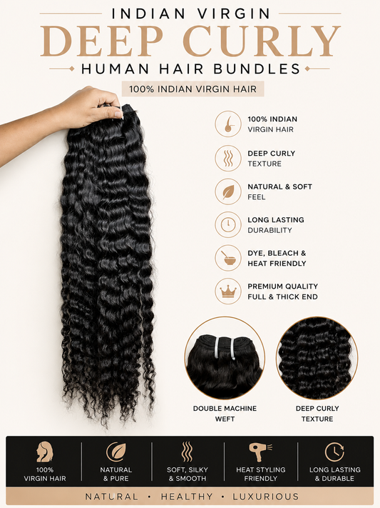 raw indian deep curly bundles