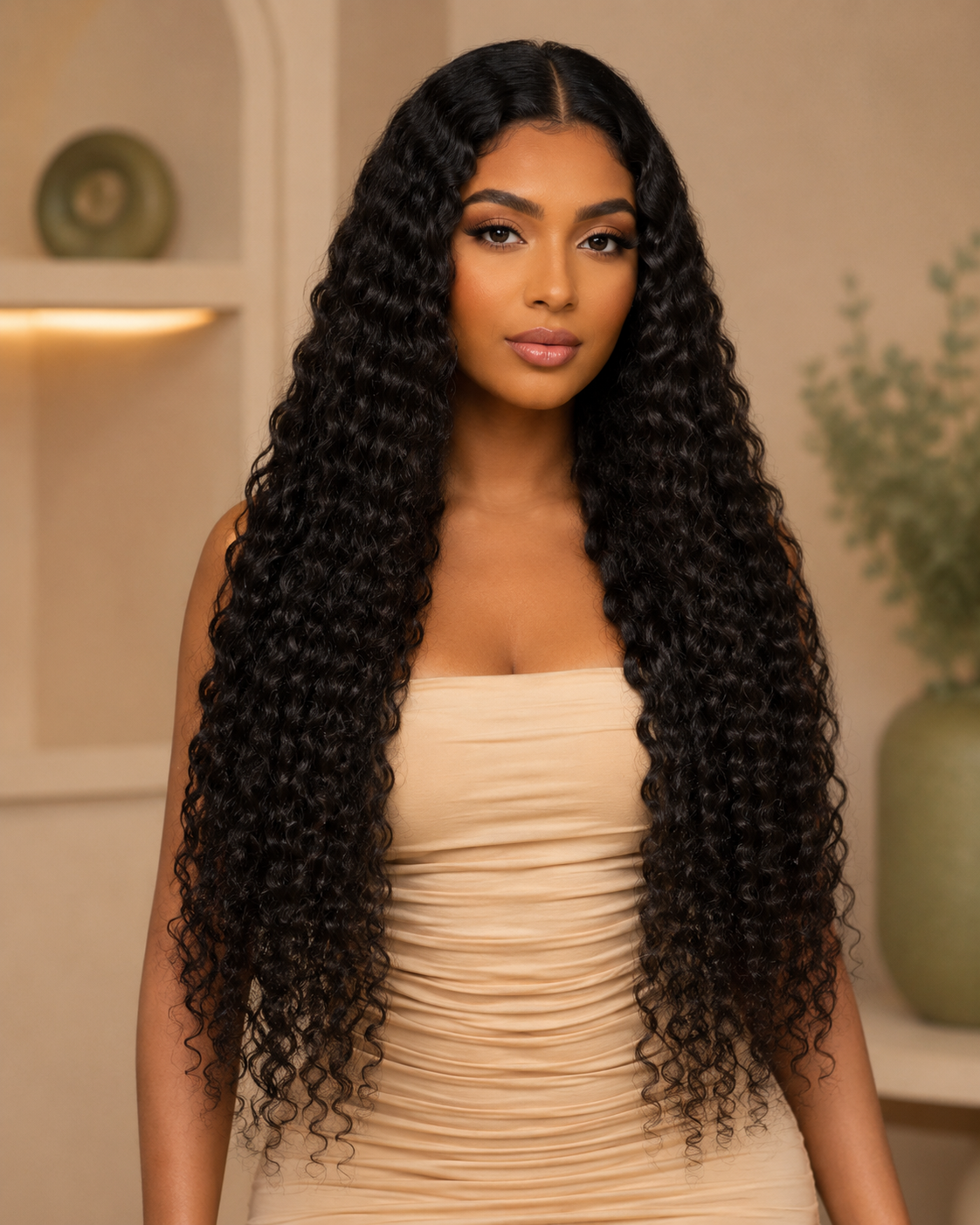 Raw Indian tight curly hair bundles from Gaurash Beauty Supply, steam-enhanced, showing dark, shiny, tightly curled hair bundles.