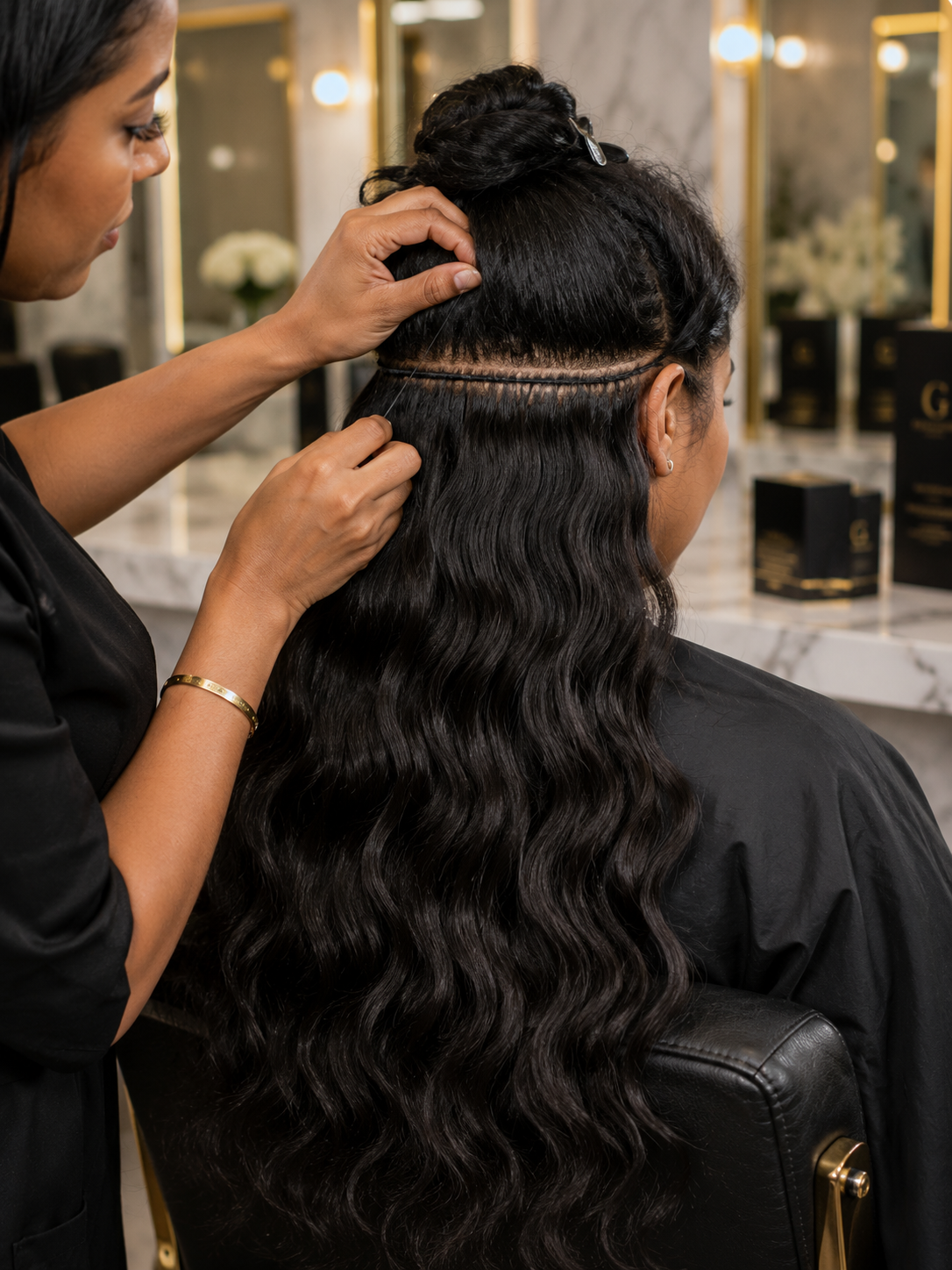 Virgin Wavy Human Hair Bundle: Natural Black/Brown, Ethically Sourced