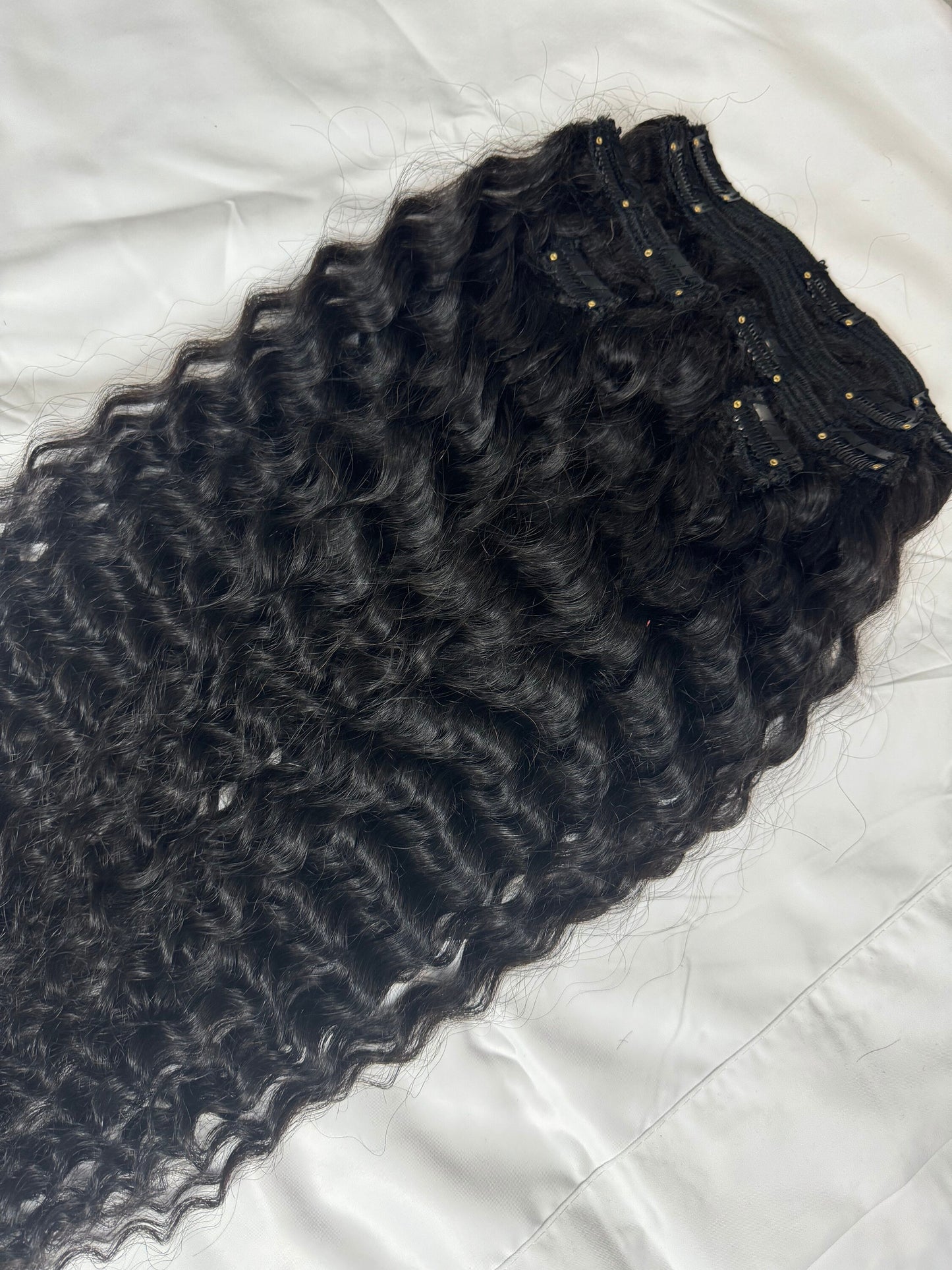 Indian Curly Virgin Hair Clip In Extensions (200-220 grams)