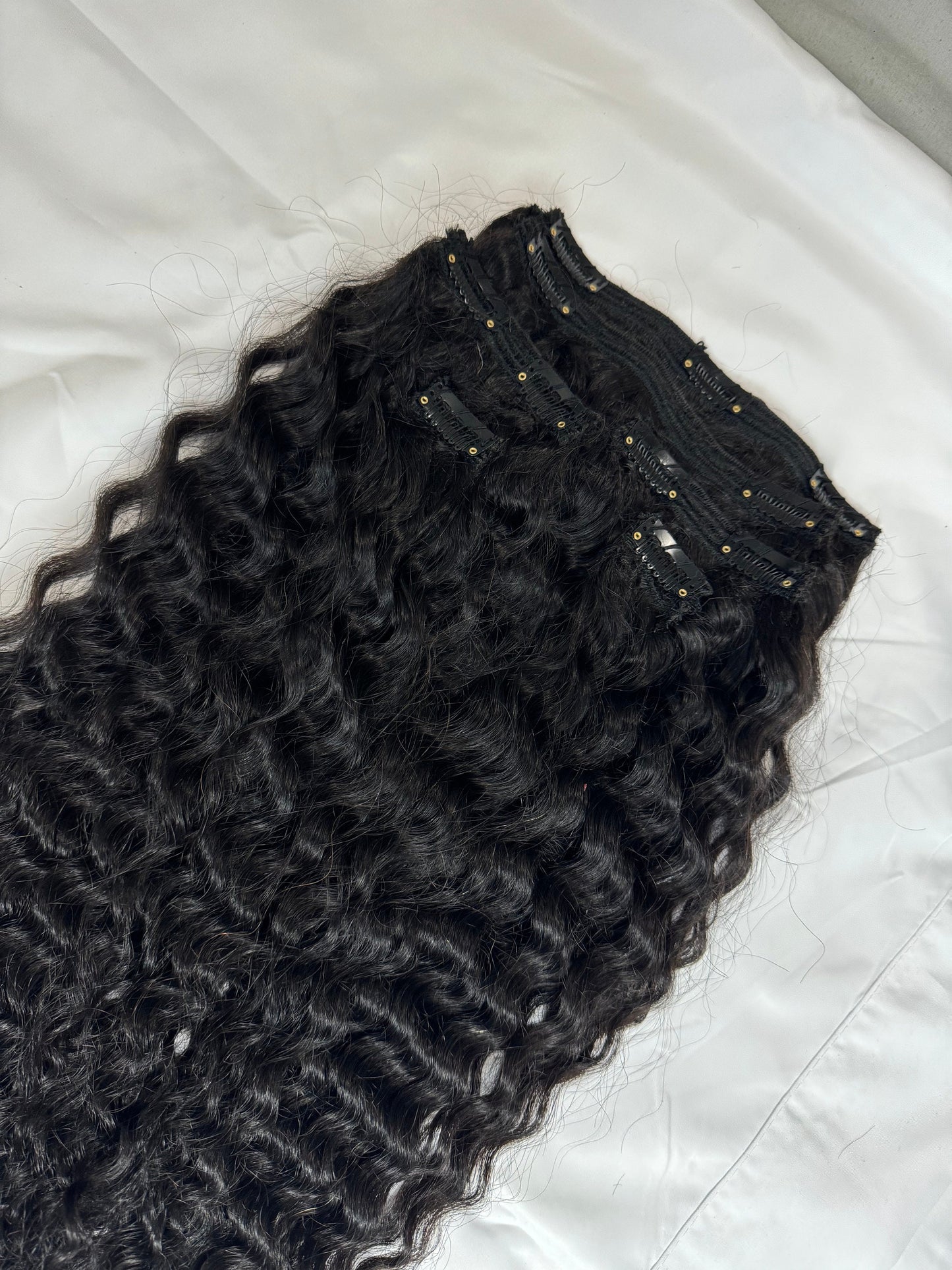 Indian Curly Virgin Hair Clip In Extensions (200-220 grams)