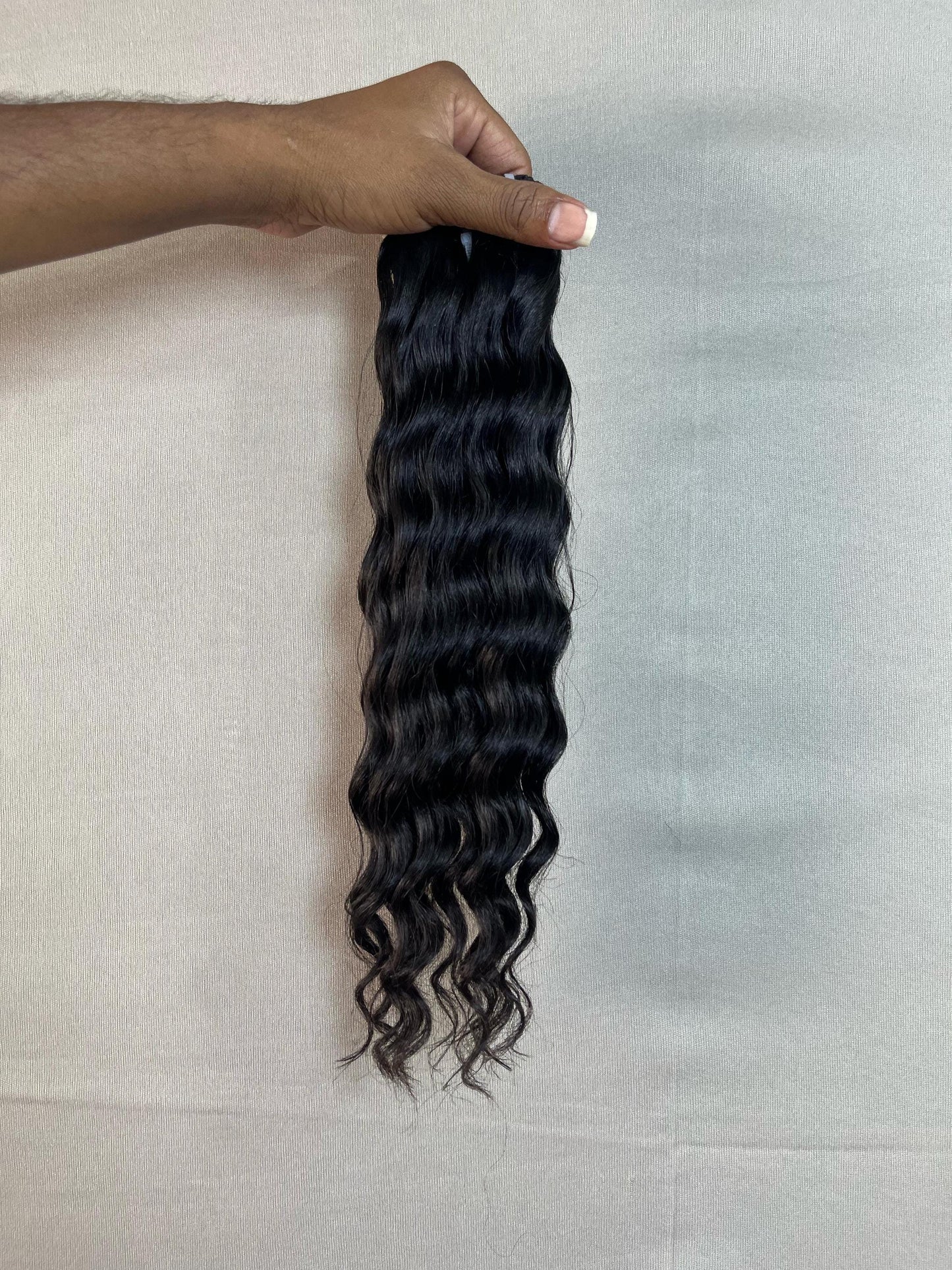 Raw Indian Deep Wave Hair Bundles: Natural Black/Brown, 100g