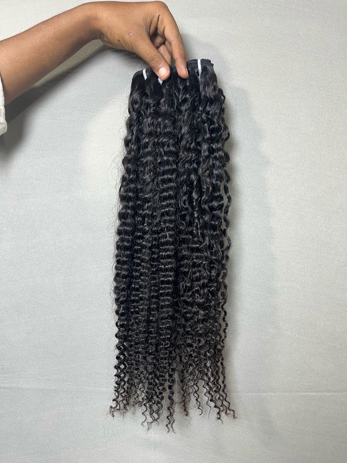 Raw Indian Tight Curly Hair Bundles: Steam-Enhanced