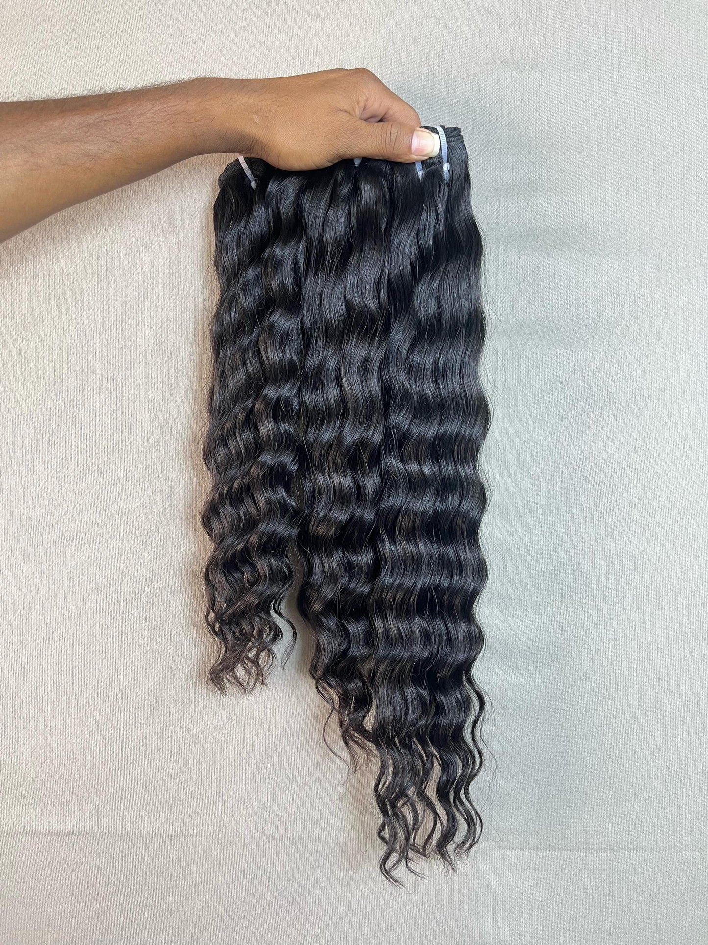 Raw Indian Deep Wave Hair Bundles: Natural Black/Brown, 100g
