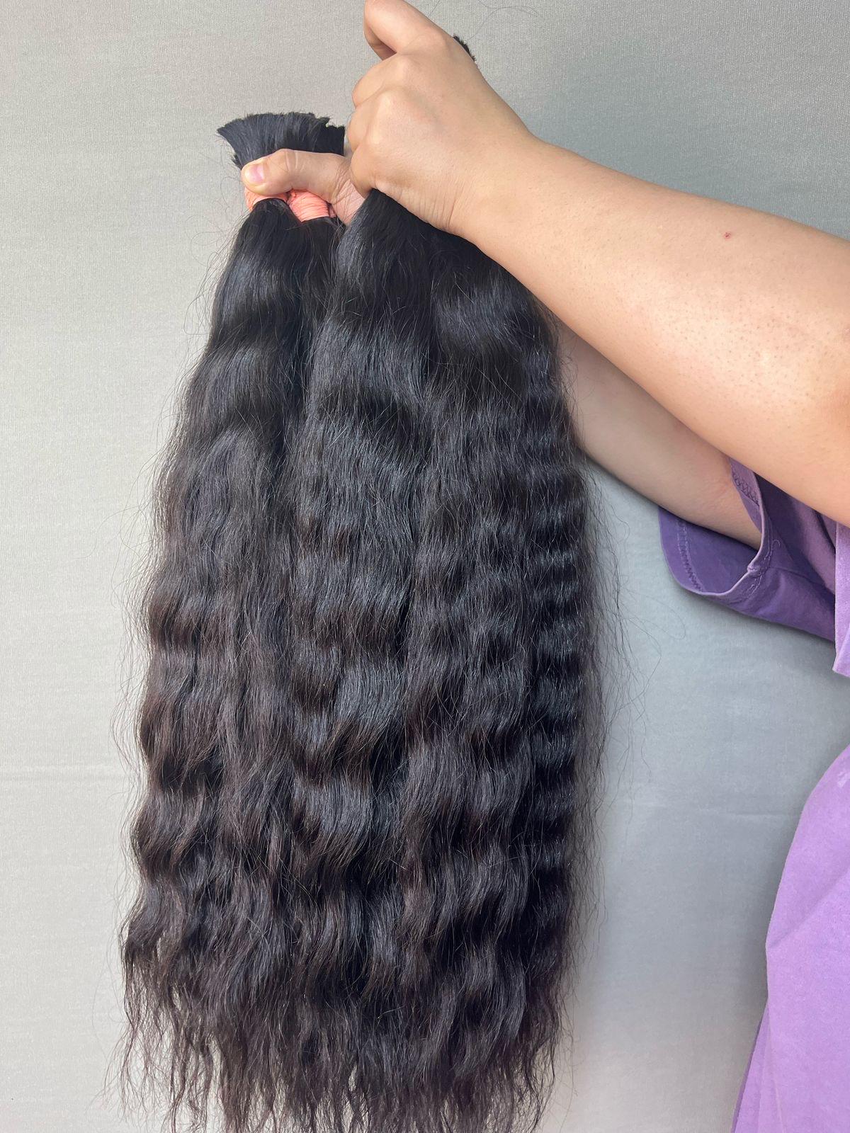 Virgin Indian Curly Bulk Hair: Raw Natural Braiding Hair