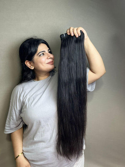 Virgin Indian Straight Human Hair Extensions: Silky, Unprocessed, Natural