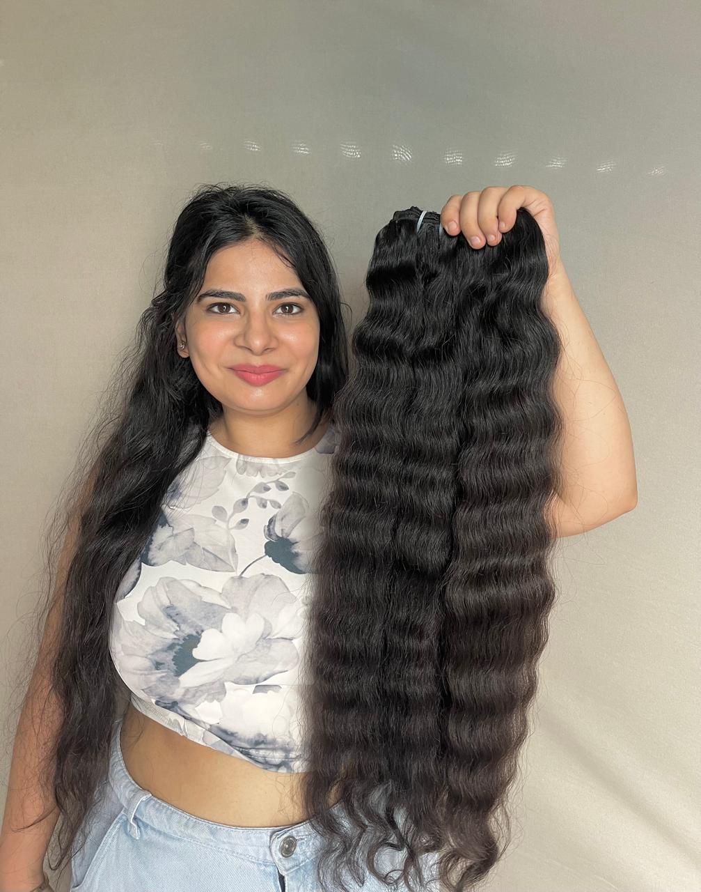 Indian Raw Curly Human Hair Bundles – 100% Virgin Unprocessed Hair – Natural Bounce & Shine