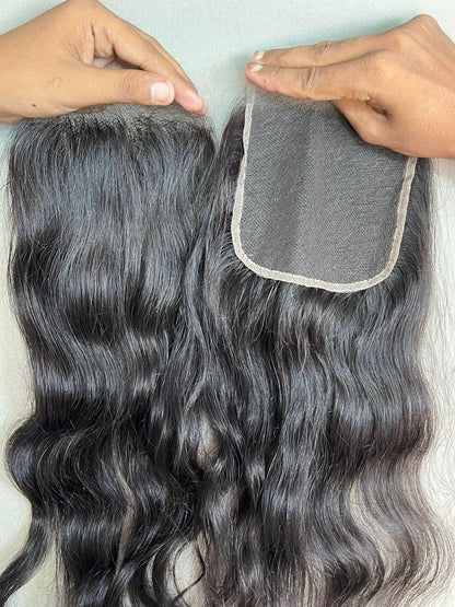 HD Lace Virgin Indian Hair Closure: Natural Wavy Hairpiece