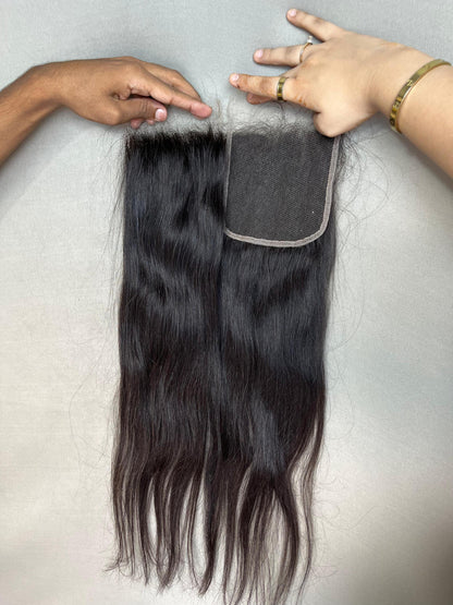 Gaurash Beauty Supply HD lace straight human hair closure with natural hairline and virgin raw hair for seamless styling.