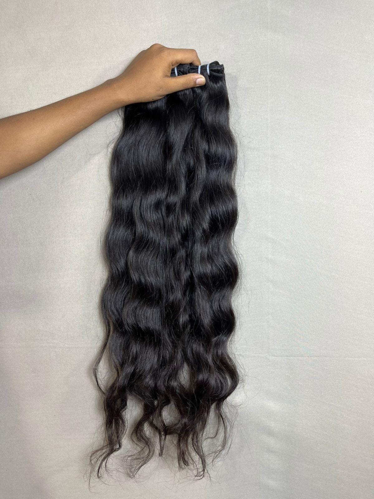 Virgin Indian Wavy Human Hair Bundles: Sew-In & Wig Making