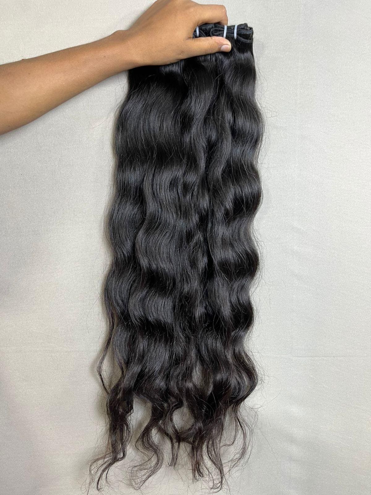 Virgin Indian Wavy Human Hair Bundles: Sew-In & Wig Making