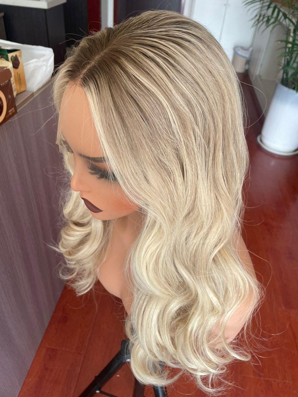 HD Blonde Lace Front Wig: Raw Human Hair, Adjustable Cap