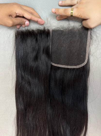 Gaurash Beauty Supply HD lace straight human hair closure with natural hairline and virgin raw hair for seamless styling