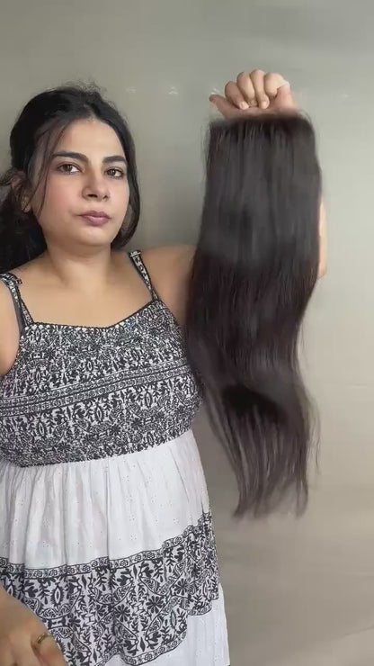 HD Lace Straight Human Hair Closure: Virgin Raw Hair, Natural Hairline