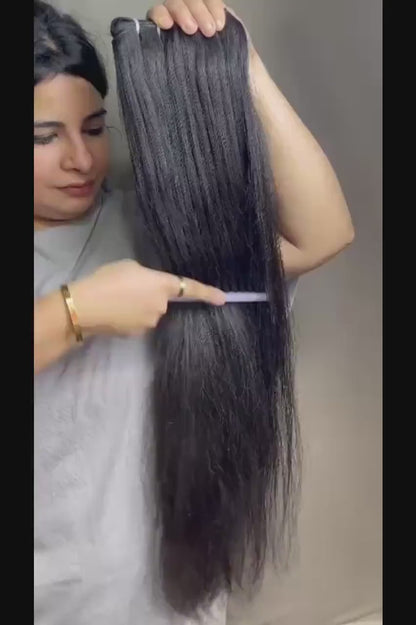 Virgin Indian Straight Human Hair Extensions: Silky, Unprocessed, Natural