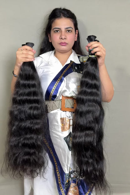 Raw Indian Wavy Bulk Hair Bundles