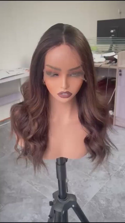 Chocolate Brown Curly Lace Front Wig: Raw Human Hair, Salon Quality