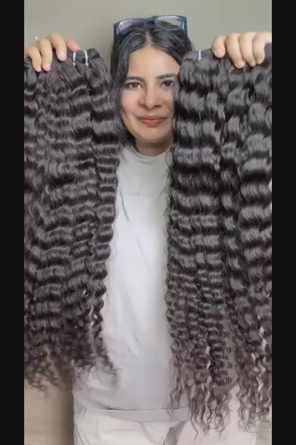 Indian virgin deep curly bundles