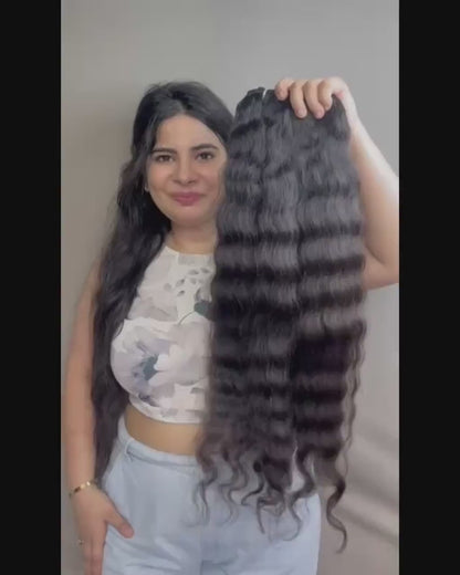 Indian Raw Curly Human Hair Bundles – 100% Virgin Unprocessed Hair – Natural Bounce & Shine