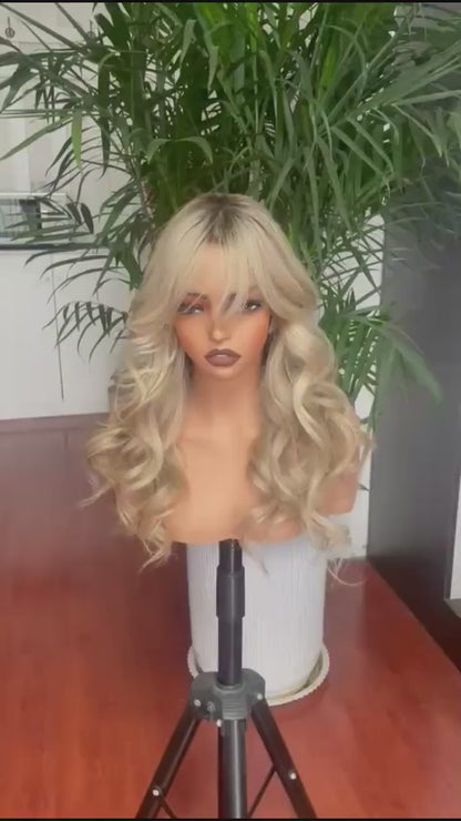 HD Blonde Lace Front Wig: Raw Human Hair, Adjustable Cap