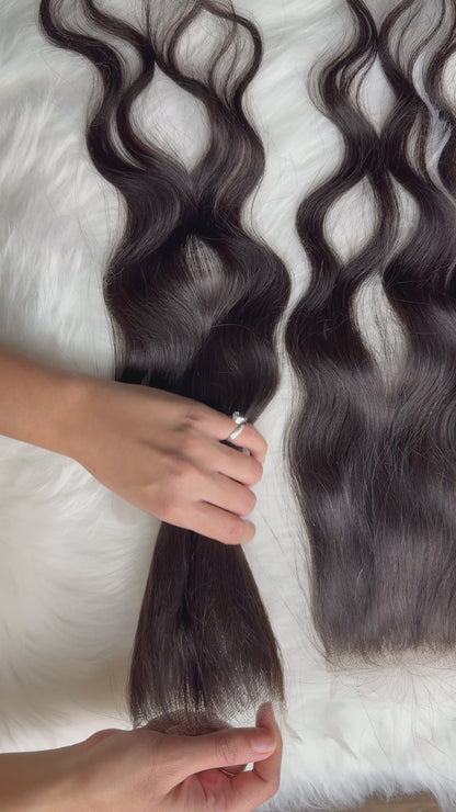 Fermeture de cheveux ondulés