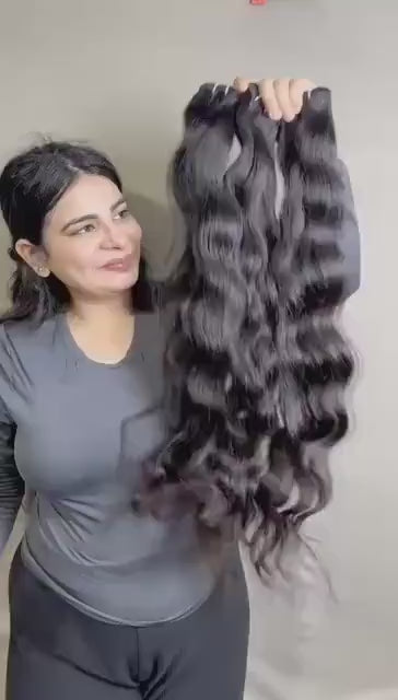 Virgin Indian Wavy Human Hair Bundles: Sew-In & Wig Making