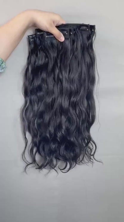 Indian Virgin Wavy Clip-In Hair Extensions - 200g